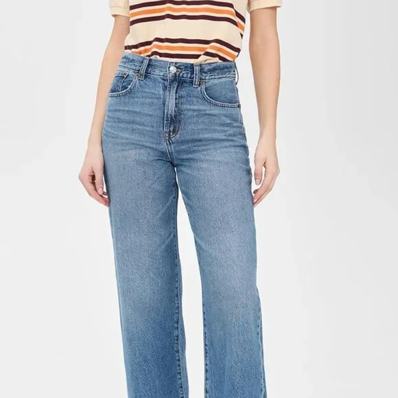 Soft & Stylish Women's High-Rise Wide-Leg Jeans - Premium Eco-Friendly Fabric